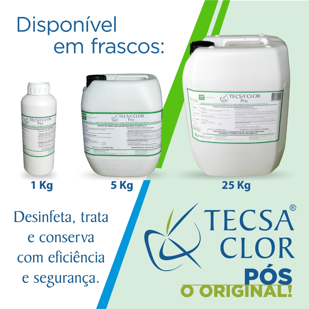 Tecsa Clor Pós - Sanitizante - Virucida,Báctericida e fungicida