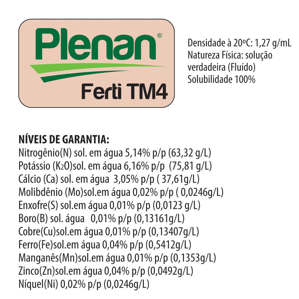 Plenan Ferti TM4 - Solução Nutritiva - Adubo Liquido